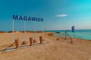 Magawish Island Hurghada crystal clear water and sandbar private boat.