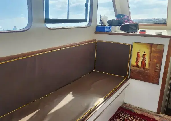 The luxurious and air-conditioned indoor salon of the private boat.