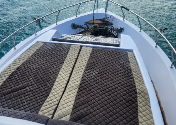 relaxing and sunbathing on the boat deck