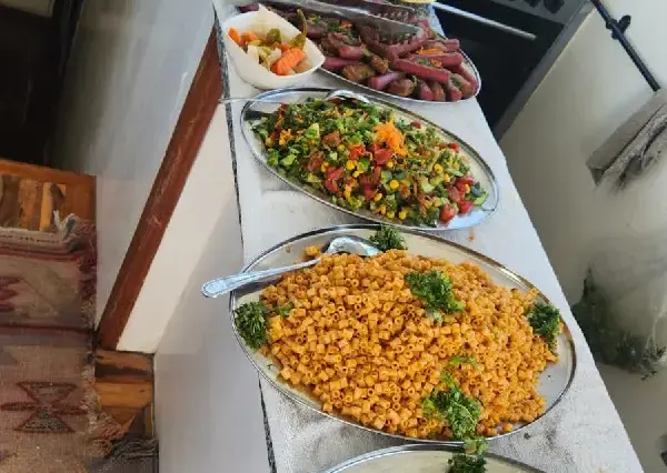 A delicious fresh seafood lunch buffet served on board the private boat.