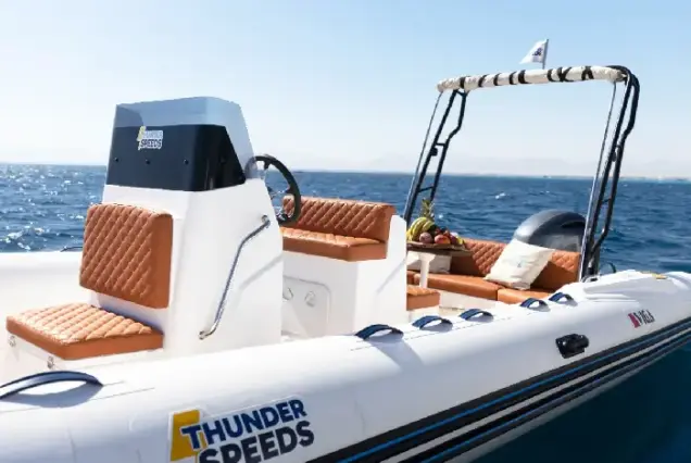 Full side view of Thunder Speedboat VIGA model in Hurghada